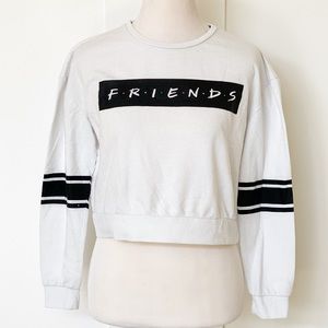 Friends white crop top long sleeve shirt